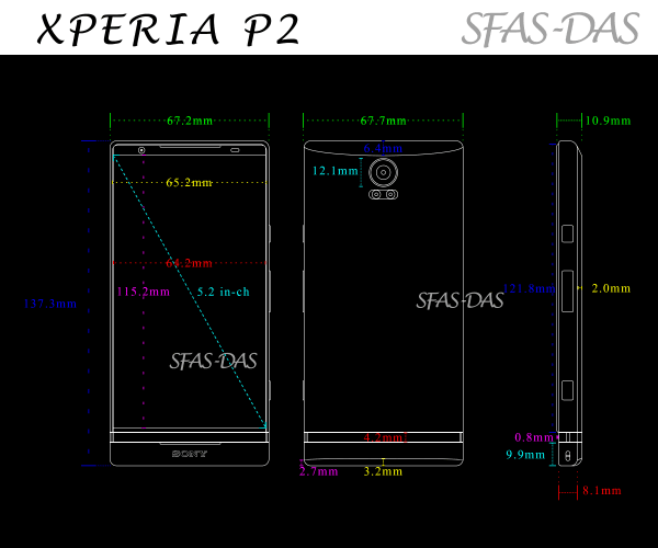 sony xperia p2 projekt szkic